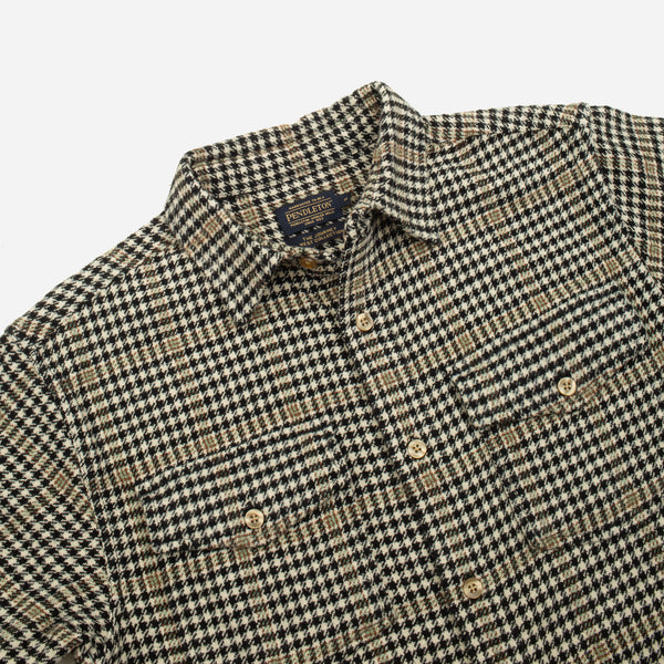 BIG POCKET CHECK SHIRT - WHITE/BLACK