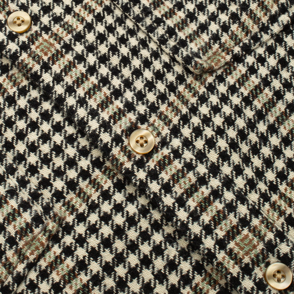 BIG POCKET CHECK SHIRT - WHITE/BLACK