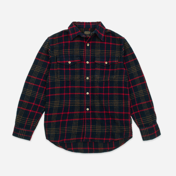 BIG POCKET CHECK SHIRT - NAVY/RED
