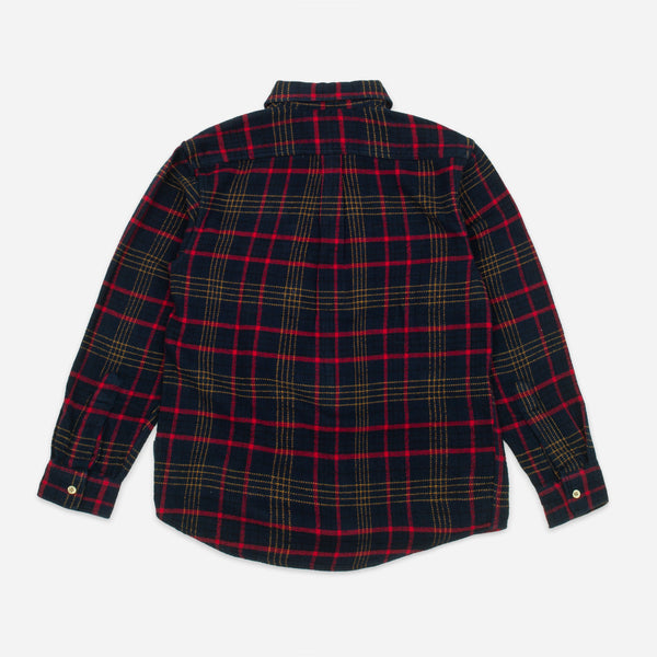 BIG POCKET CHECK SHIRT - NAVY/RED