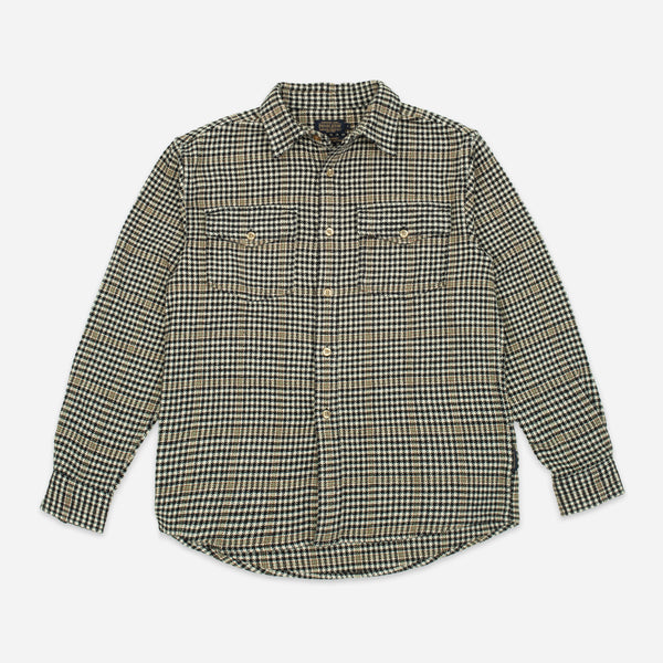 BIG POCKET CHECK SHIRT - WHITE/BLACK