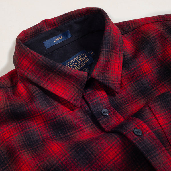 LODGE WOOL SHIRT - RED OMBRE