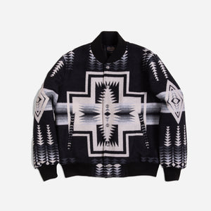 Pendleton - QUILTED GORGE VARSITY JACKET - HARDING BLACK -  - Main Front View