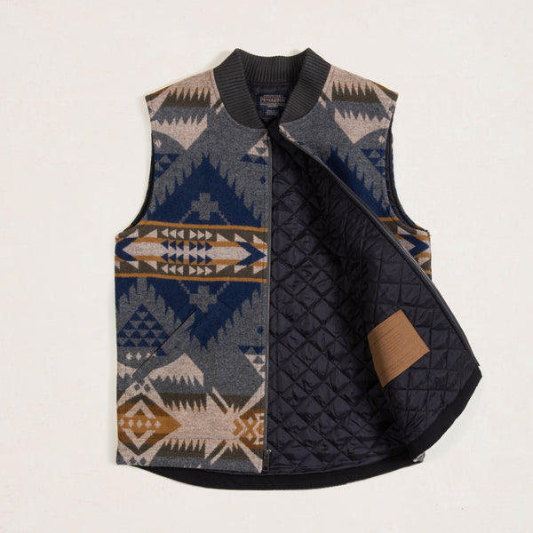 COLTON QUILTED ZIP VEST - NEHALEM GREY