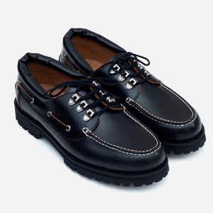 Pennon - METAL HOOK LEATHER BOAT SHOE - BLACK -  - Alternative View 1