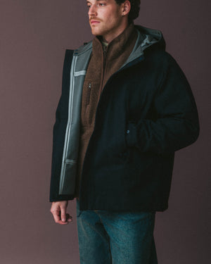 Pilgrim Surf + Supply - WILLIS HOODED TECH WOOL JACKET - NAVY -  - Alternative View 1