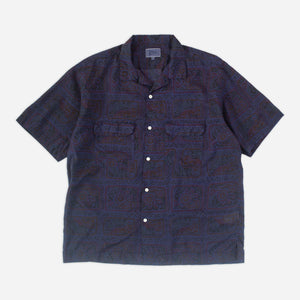 Pilgrim Surf + Supply - SAM BATIK SUMMER SHIRT - NAVY -  - Main Front View