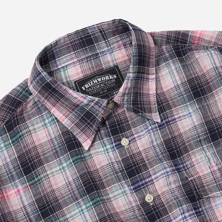 UNEVEN CHECKED SHIRT - PINK