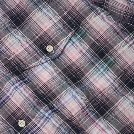UNEVEN CHECKED SHIRT - PINK