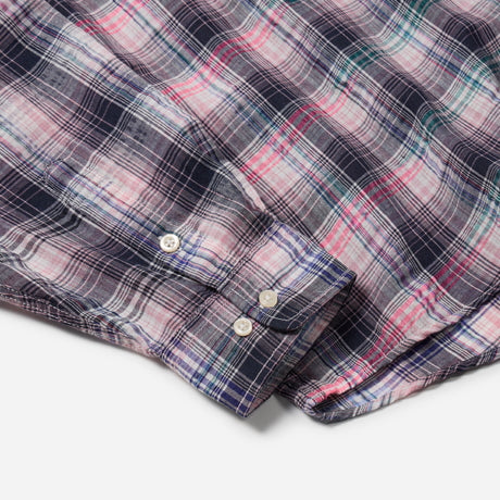 UNEVEN CHECKED SHIRT - PINK
