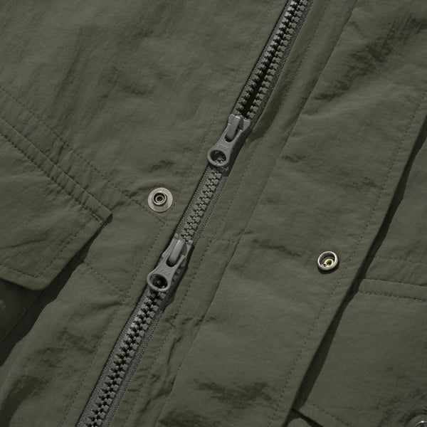 POCKET HOODED PARKA - OLIVE GREEN