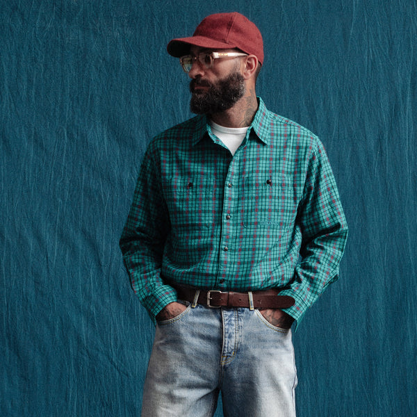 POP CHECK SHIRT- GREEN/BLACK