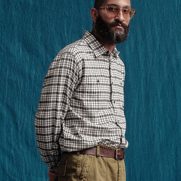 POP CHECK SHIRT - WHITE/BLACK