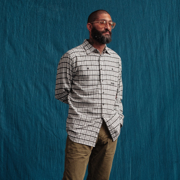 POP CHECK SHIRT - WHITE/BLACK