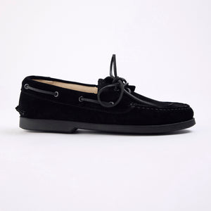 Arrow Moccasin Company - Arrow Moccasin Gloucester Boat Shoe Suede - Black -  - Alternative View 1