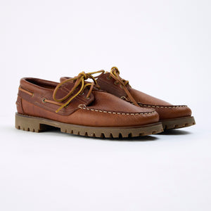 Arrow Moccasin Company - Arrow Moccasin Marblehead Boat Shoe - Pebble Whiskey -  - Main Front View