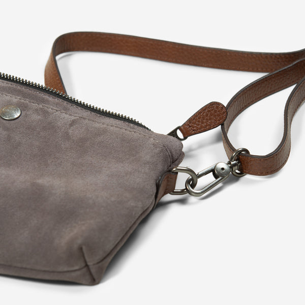 SUEDE SLING BAG - BROWN