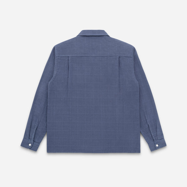 PENNY LOOM LINEN SHIRT - BERING BLUE