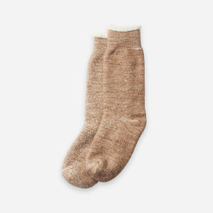 Rototo - DOUBLE FACE CREW SOCK - CAMEL -  - Main Front View