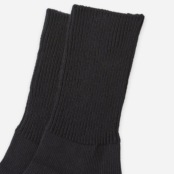 3 PACK ORGANIC DAILY RIBBED SOCKS - BLACK