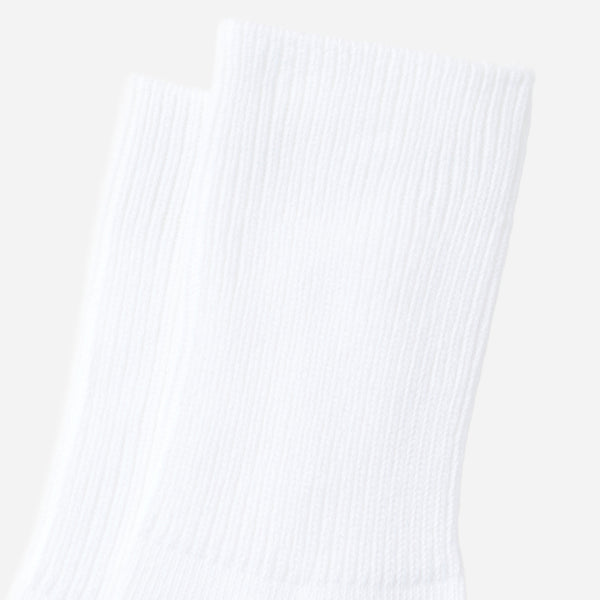 3 PACK ORGANIC DAILY RIBBED SOCKS - WHITE