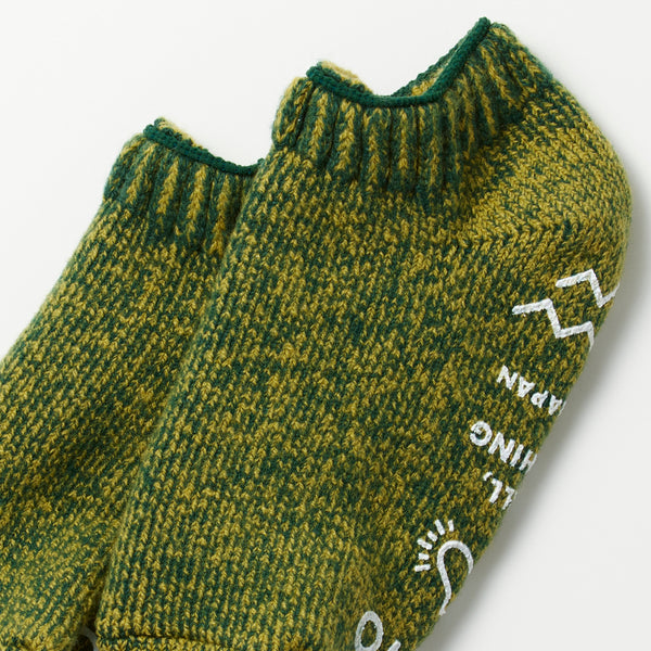 PILE SOCK SLIPPER - DARK GREEN / LIGHT GREEN