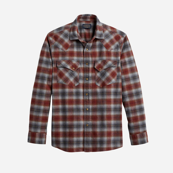 Pendleton Wyatt Shirt - Charcoal / Red Plaid