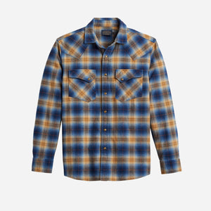 Pendleton - Wyatt Shirt - Marine Blue / Tan / Brown Plaid - Pendleton Wyatt Shirt - Marine Blue / Tan / Brown Plaid - Main Front View