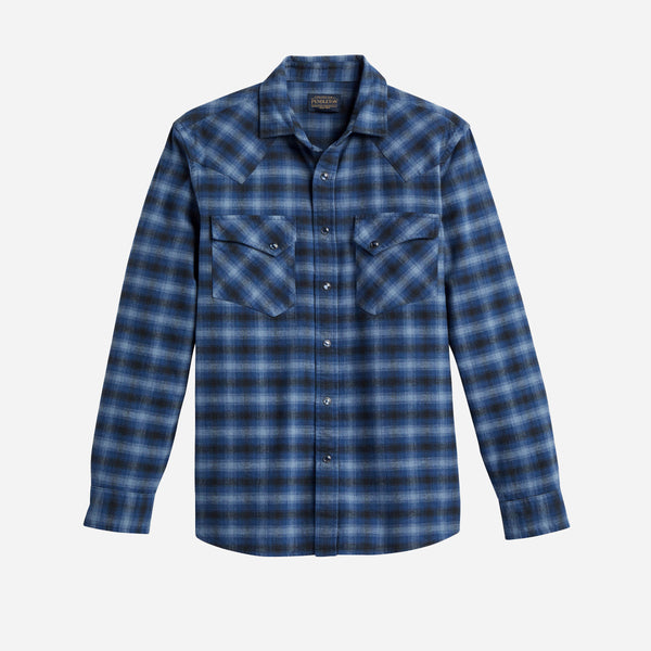 Pendleton Wyatt Shirt - Charcoal / Denim Blue Plaid