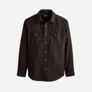 Pendleton - CANYON WESTERN WOOL SHIRT - BLACK / BROWN MIX -  - Main Front View