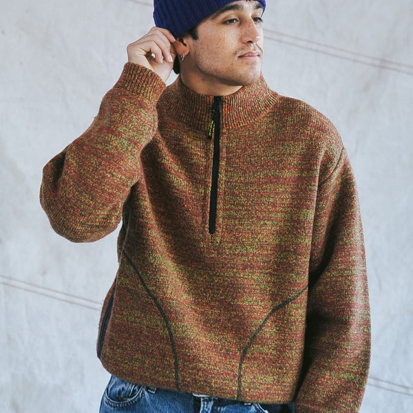 METANOIA WOOL ZIP SWEATER - BROCCOLI