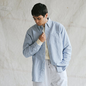 Wythe - OXFORD CLOTH SHIRT - BLUE STRIPE -  - Alternative View 1