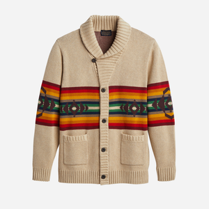 Pendleton - Alto Mesa Cotton Cardigan - Alto Mesa Ivory/Scarlet - Alto Mesa Cotton Cardigan - Alto Mesa Ivory/Scarlet - Main Front View