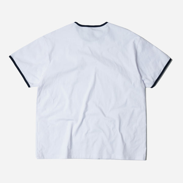 RINGER POCKET TEE - WHITE