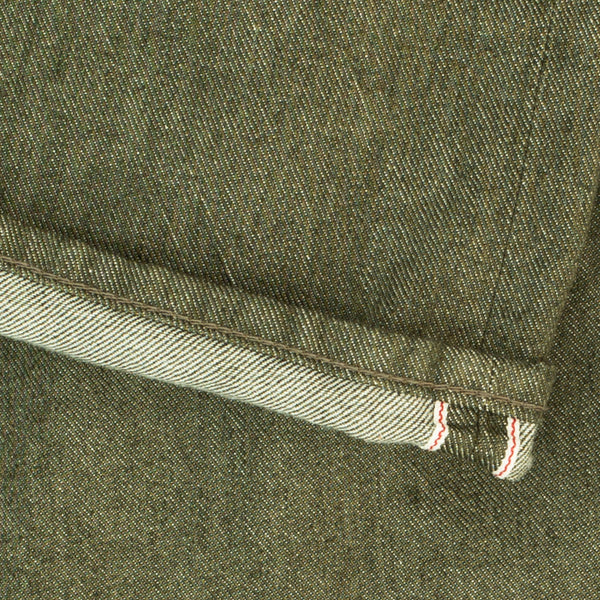 VINTAGE STRAIGHT FIT DENIM JEANS - OLIVE RINSE