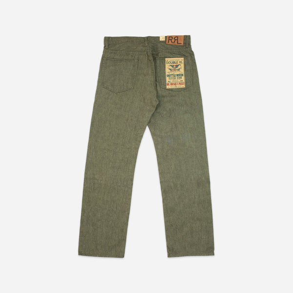 VINTAGE STRAIGHT FIT DENIM JEANS - OLIVE RINSE