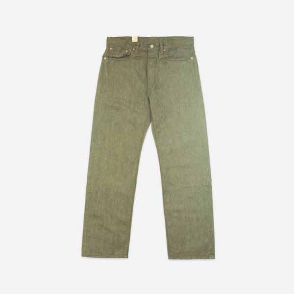 VINTAGE STRAIGHT FIT DENIM JEANS - OLIVE RINSE