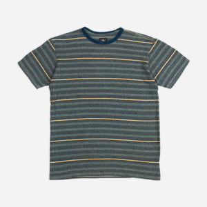 Double RL By Ralph Lauren - HARVEY ENGINEERED STRIPE T-SHIRT -NAVY/BLUE-WHITE -  - Main Front View