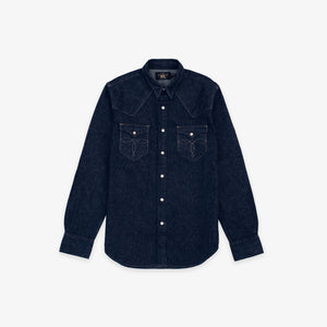 Double RL By Ralph Lauren - RRL Buffalo West Long Sleeve Sport Shirt - Rinse -  - Main Front View