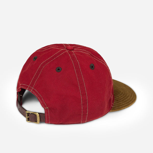 OIL CLOTH BALL CAP - RED/BROWN