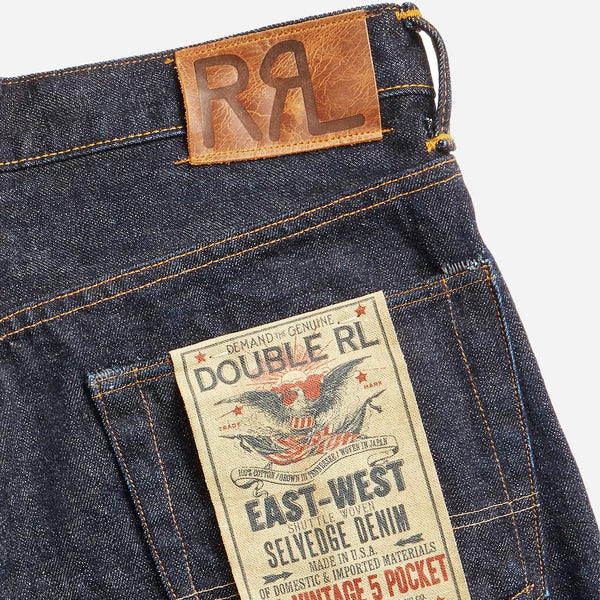 VINTAGE 5 POCKET STRAIGHT SELVEDGE JEANS - EAST/WEST RINSE