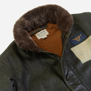 Double RL By Ralph Lauren - RAYMOND LEATHER FLIGHT JACKET - VINTAGE OLIVE -  - Alternative View 1