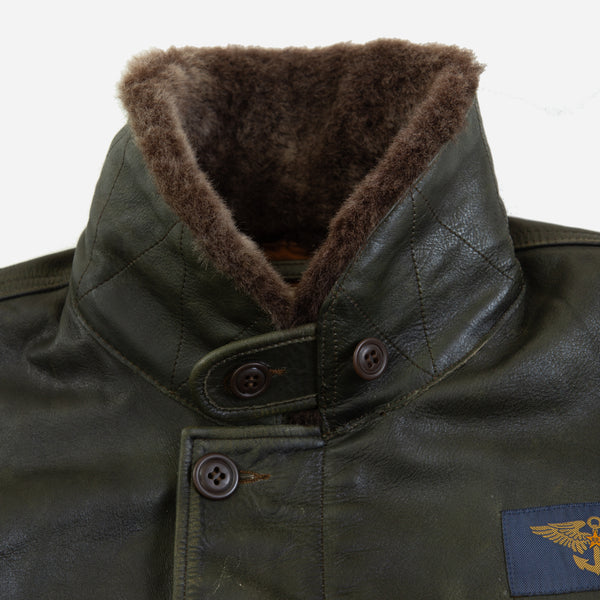RAYMOND LEATHER FLIGHT JACKET - VINTAGE OLIVE
