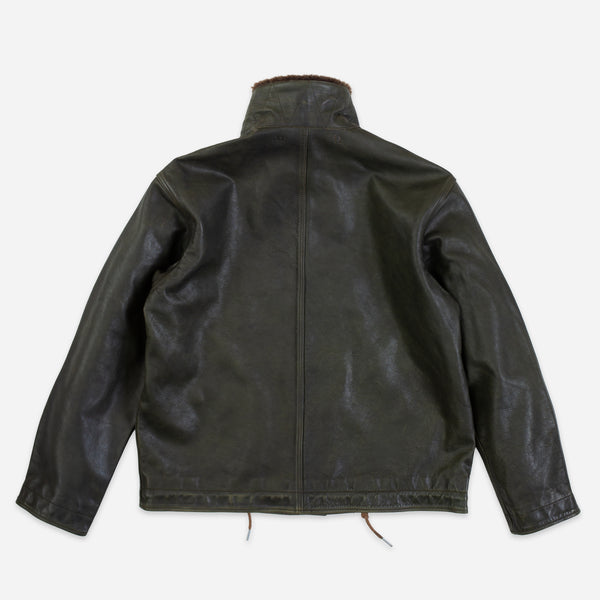 RAYMOND LEATHER FLIGHT JACKET - VINTAGE OLIVE