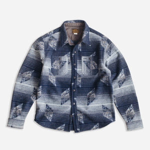 Double RL By Ralph Lauren - DOUBLE KNIT JACQUARD OVERSHIRT - NAVY / MULTI -  - Main Front View