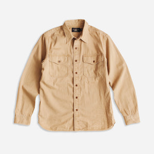 Double RL By Ralph Lauren - OFFICERS SPORTS SHIRT - FADED TAN -  - Main Front View