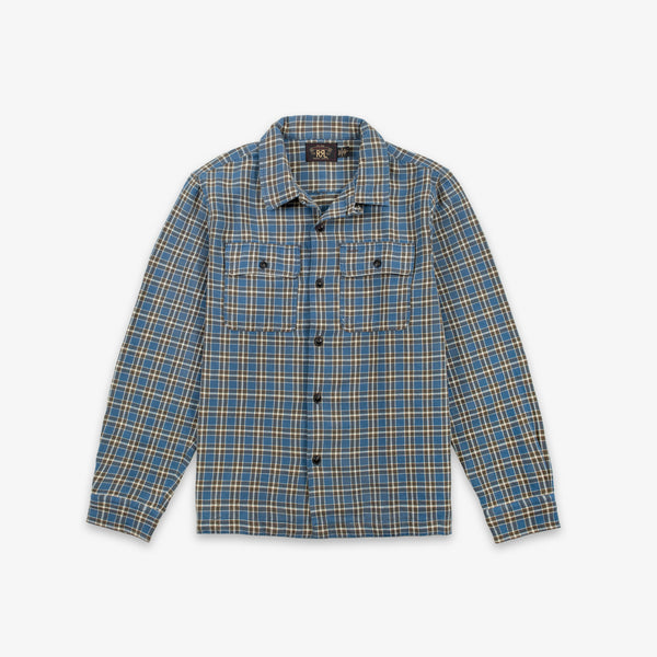RRL Matlock Camp Long Sleeve Sport Shirt Blue
