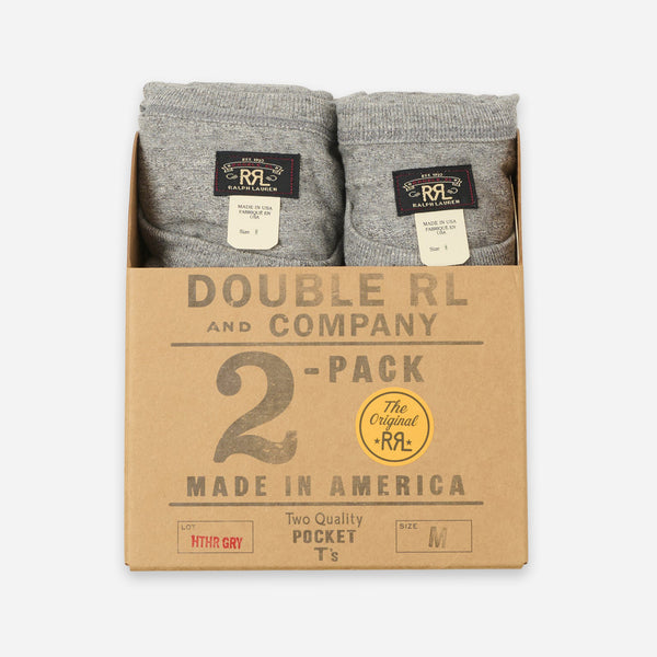 TWO PACK VINTAGE T-SHIRTS - GREY HEATHER