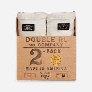 Double RL By Ralph Lauren - TWO PACK VINTAGE T-SHIRTS - WARM WHITE -  - Main Front View