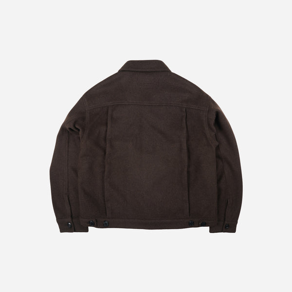 Frizmworks Solid Wool Trucker Jacket - Brown